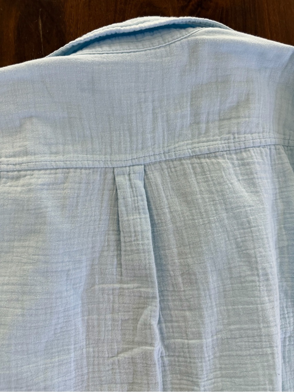 J. Crew Pale Blue Cotton Gauze Button-Down Shirt - Picture 4 of 5